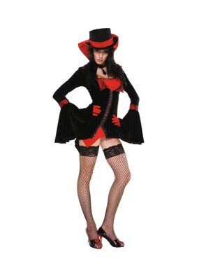 Vampire Vixen Halloween Costume - Dress Slip Dress & Gloves - L/XL - Forplay